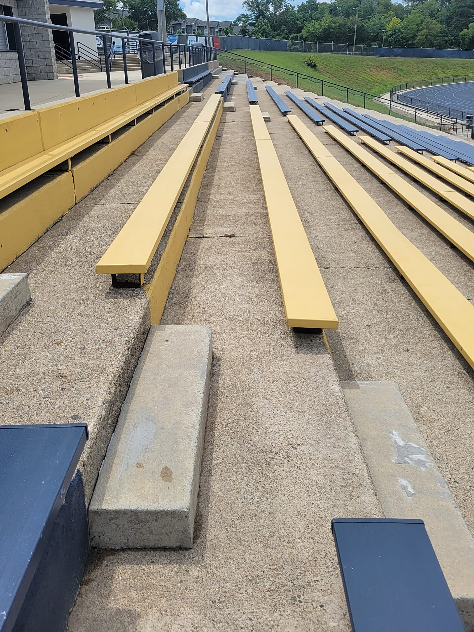 Stadium bleachers cleaned by Appalachian Pressure Washing